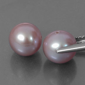 Pearl Gemstone in 7.6 mm Size for Sale, Pearl Stone in Lavender Color