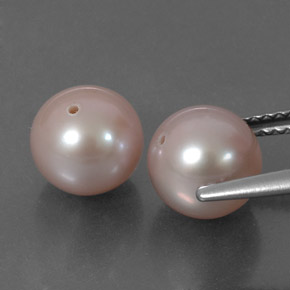Pearl Gemstones in 7.6 mm Size for Sale, Pearl Stones in Medium Pink Color