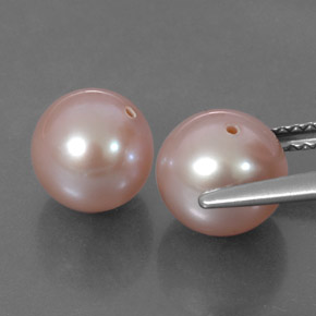 Pearl Gemstones in 7.7 mm Size for Sale, Pearl Stones in Orange Pink Color