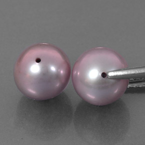 Pearl Gemstone in 7.6 mm Size for Sale, Pearl Stone in Lavender Color