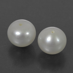 6.98 ct Cream Pearl Gemstone, Pearl Gem in Half-Drilled Sphere Shape for Sale.