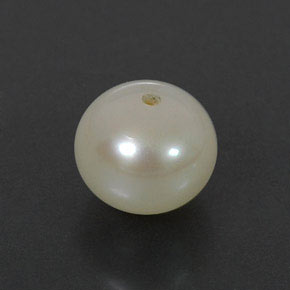 3.90 ct Cream Pearl Gemstone, Pearl Gem in Half-Drilled Sphere Shape for Sale.
