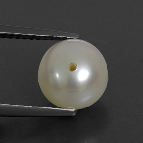 3.90 ct Cream Pearl Stone, Natural Pearl in Half-Drilled Sphere Shape for Sale