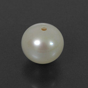 3.75 ct Cream Pearl Gemstone, Pearl Gem in Half-Drilled Sphere Shape for Sale.