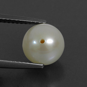 3.75 ct Cream Pearl Stone, Natural Pearl in Half-Drilled Sphere Shape for Sale