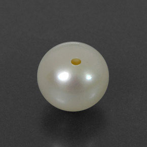 3.81 ct Cream Pearl Gemstone, Pearl Gem in Half-Drilled Sphere Shape for Sale.