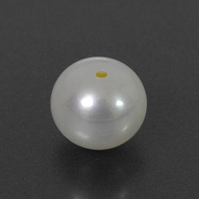 3.85 ct Cream Pearl Gemstone, Pearl Gem in Half-Drilled Sphere Shape for Sale.