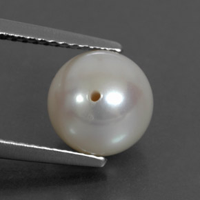 3.81 ct Cream Pearl Stone, Natural Pearl in Half-Drilled Sphere Shape for Sale