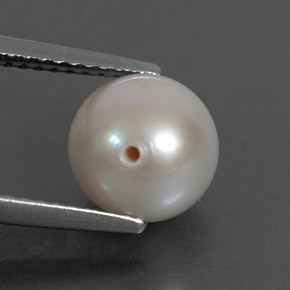 3.60 ct Cream Pearl Stone, Natural Pearl in Half-Drilled Sphere Shape for Sale