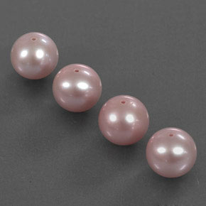 12.51 ctw Pink Pearl Gemstones, Pearl Gems in Drilled Sphere Shape for Sale.