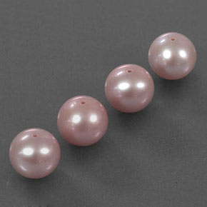12.51 ctw Pink Pearl Stones, Natural Pearl in Drilled Sphere Shape for Sale