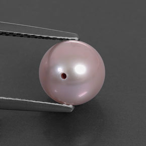 3.14 ct Gray Pearl Stone, Natural Pearl in Drilled Sphere Shape for Sale