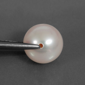 3.66 ct White Pearl Gemstone, Pearl Gem in Half-Drilled Sphere Shape for Sale.