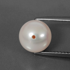 Pearl Gemstone in 8.3 mm Size for Sale, Pearl Stone in Silver White Color