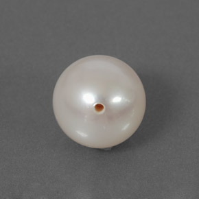 3.63 ct White Pearl Stone, Natural Pearl in Half-Drilled Sphere Shape for Sale