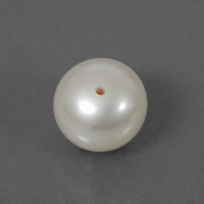 3.71 ct White Pearl Stone, Natural Pearl in Half-Drilled Sphere Shape for Sale
