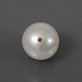 3.73 ct White Pearl Stone, Natural Pearl in Half-Drilled Sphere Shape for Sale