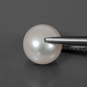 Pearl Gemstone in 8.2 mm Size for Sale, Pearl Stone in Silver White Color
