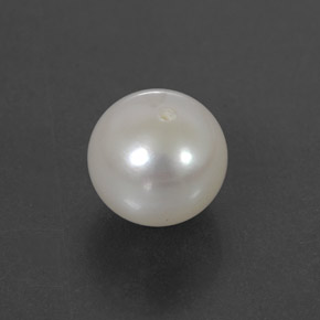 3.57 ct White Pearl Gemstone, Pearl Gem in Half-Drilled Sphere Shape for Sale.