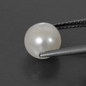 Pearl Gemstone in 8.1 mm Size for Sale, Pearl Stone in Silver White Color