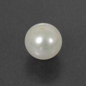 3.64 ct White Pearl Gemstone, Pearl Gem in Half-Drilled Sphere Shape for Sale.