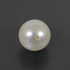 3.93 ct White Pearl Gemstone, Pearl Gem in Half-Drilled Sphere Shape for Sale.