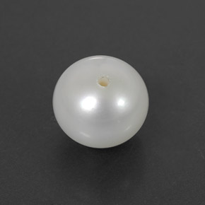 3.94 ct White Pearl Gemstone, Pearl Gem in Half-Drilled Sphere Shape for Sale.
