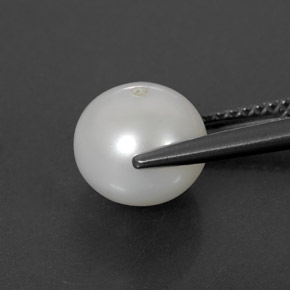 Pearl Gemstone in 8.5 mm Size for Sale, Pearl Stone in Silver White Color
