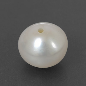 3.36 ct White Pearl Gemstone, Pearl Gem in Half-Drilled Sphere Shape for Sale.
