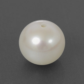 3.48 ct White Pearl Gemstone, Pearl Gem in Half-Drilled Sphere Shape for Sale.
