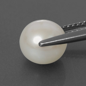 Pearl Gemstone in 8.2 mm Size for Sale, Pearl Stone in Silver White Color