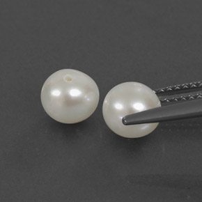 Pearl Gemstone in 6.2 mm Size for Sale, Pearl Stone in Silver White Color