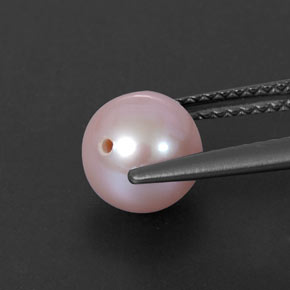 Pearl Gemstone in 7.3 mm Size for Sale, Pearl Stone in Silver Pink Color