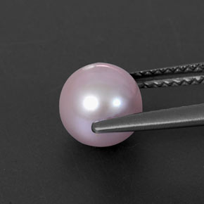 Pearl Gemstone in 7.1 mm Size for Sale, Pearl Stone in Silver Pink Color