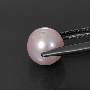 Pearl Gemstone in 7.3 mm Size for Sale, Pearl Stone in Silver Pink Color