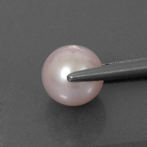 Pearl Gemstone in 7.2 mm Size for Sale, Pearl Stone in Silver Pink Color