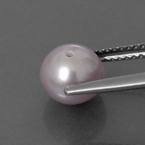Pearl Gemstone in 7.3 mm Size for Sale, Pearl Stone in Silver Pink Color