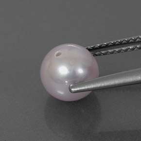 Pearl Gemstone in 6.9 mm Size for Sale, Pearl Stone in Silver Pink Color