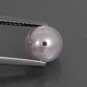 2.59 ct Gray Pearl Gemstone, Pearl Gem in Half-Drilled Sphere Shape for Sale.