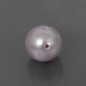 2.59 ct Gray Pearl Stone, Natural Pearl in Half-Drilled Sphere Shape for Sale