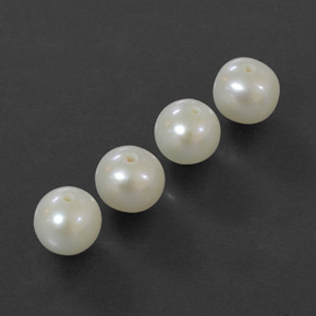 5.66 ct White Pearl Gemstone, Pearl Gem in Drilled Sphere Shape for Sale.
