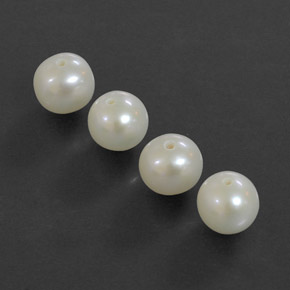 5.66 ct White Pearl Stone, Natural Pearl in Drilled Sphere Shape for Sale
