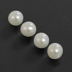 5.69 ct White Pearl Stone, Natural Pearl in Drilled Sphere Shape for Sale