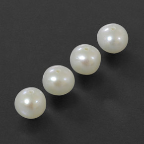 Pearl Gemstone in 6 mm Size for Sale, Pearl Stone in Silver White Color