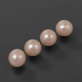 Pearl Gemstones in 7.9 mm Size for Sale, Pearl Stones in Cream Pink Color