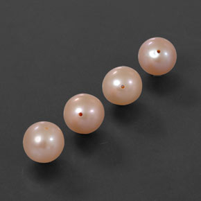 Pearl Gemstone in 7.7 mm Size for Sale, Pearl Stone in Cream Pink Color