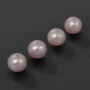 Pearl Gemstones in 7.8 mm Size for Sale, Pearl Stones in Silver Pink Color