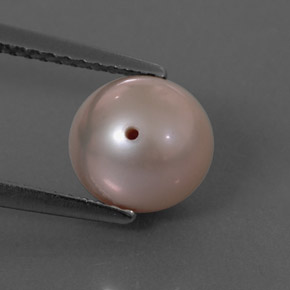 3.16 ct Silver Pearl Gemstone, Pearl Gem in Drilled Sphere Shape for Sale.