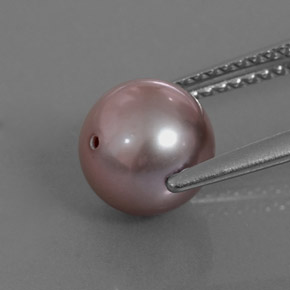 Pearl Gemstone in 7.6 mm Size for Sale, Pearl Stone in Silver Pink Color