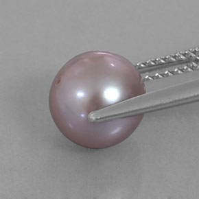 Pearl Gemstone in 7.9 mm Size for Sale, Pearl Stone in Grayish Pink Color